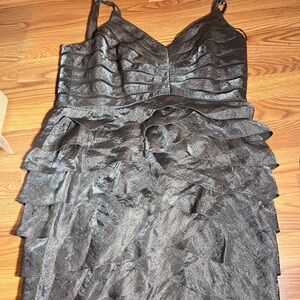 Adrienna Papell Brown  Layered Chiffon Dress 16W